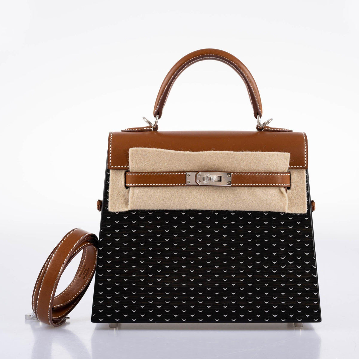 Hermes Kelly Wood 22cm, Bog Oak, Barenia, Palladium