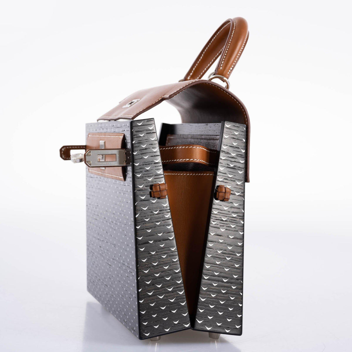 Hermes Kelly Wood 22cm, Bog Oak, Barenia, Palladium