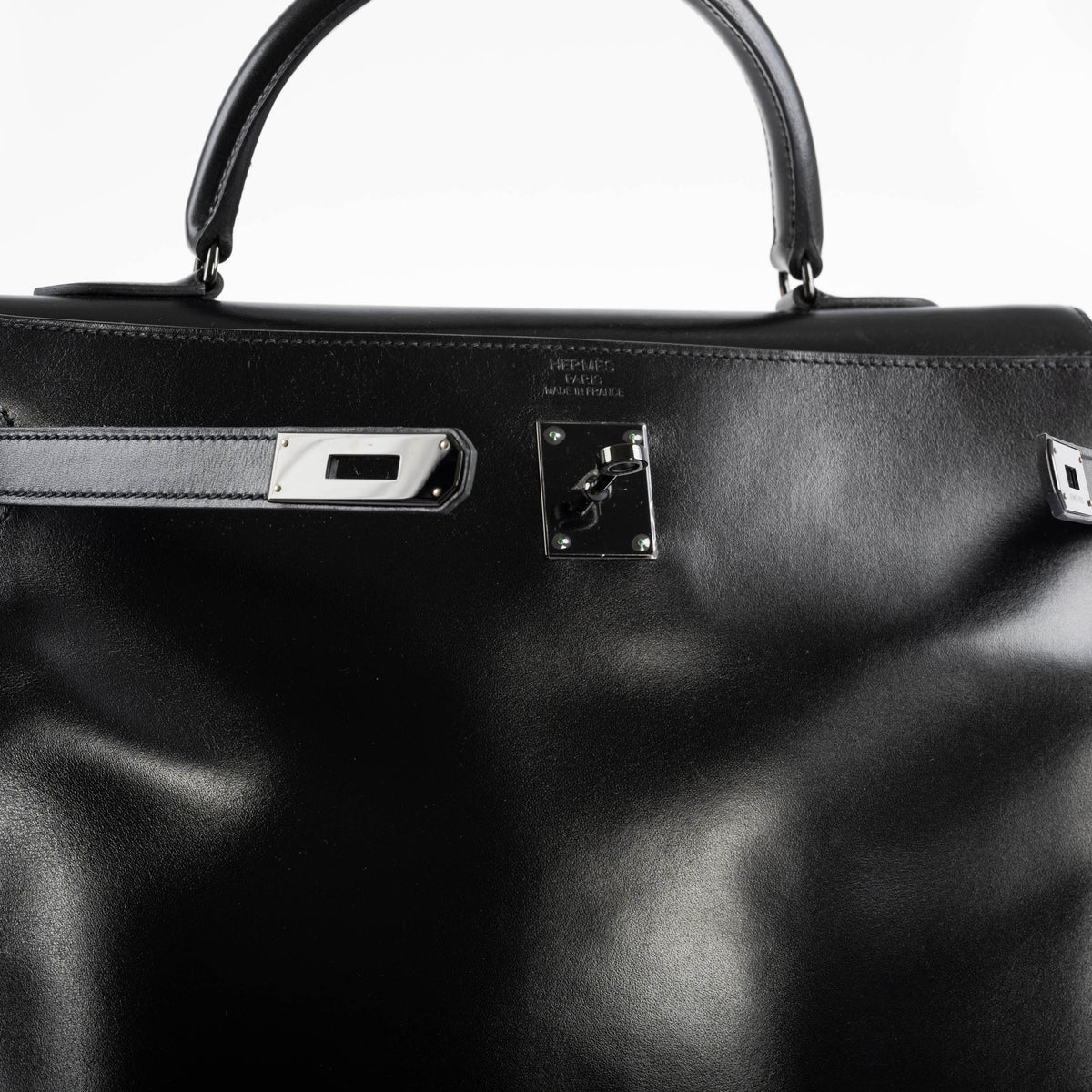 Hermes So Black Kelly 35, Black Box Leather, PVD Hardware
