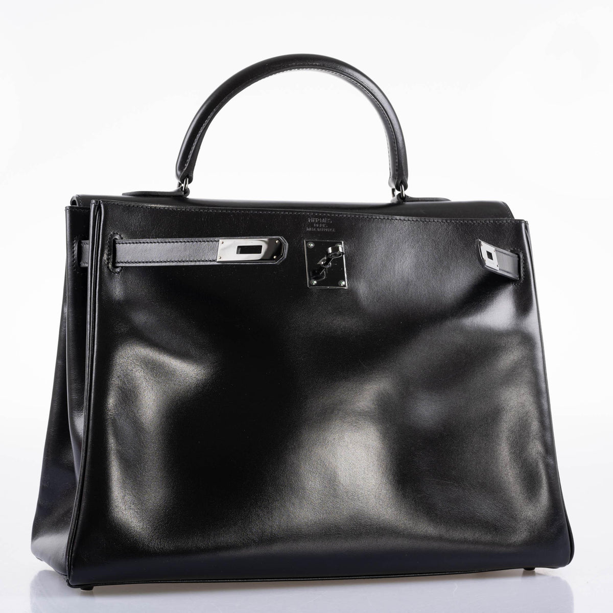 Hermes So Black Kelly 35, Black Box Leather, PVD Hardware