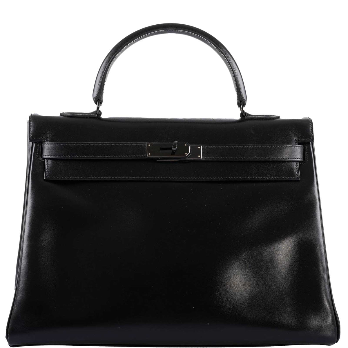 Hermes So Black Kelly 35, Black Box Leather, PVD Hardware
