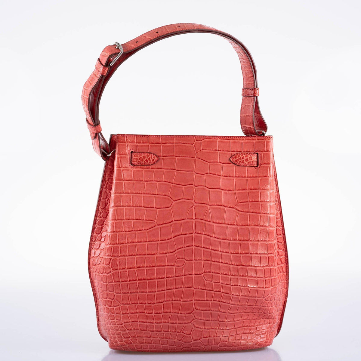 Hermes So Kelly 22, Bougenville Porosus Crocodile, Gold Hardware