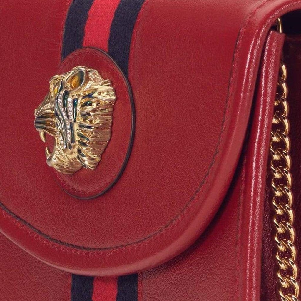 Red Gucci Mini Bag Rajah, Leather Shoulder Strap