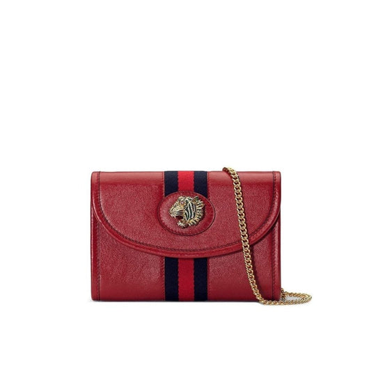 Red Gucci Mini Bag Rajah, Leather Shoulder Strap