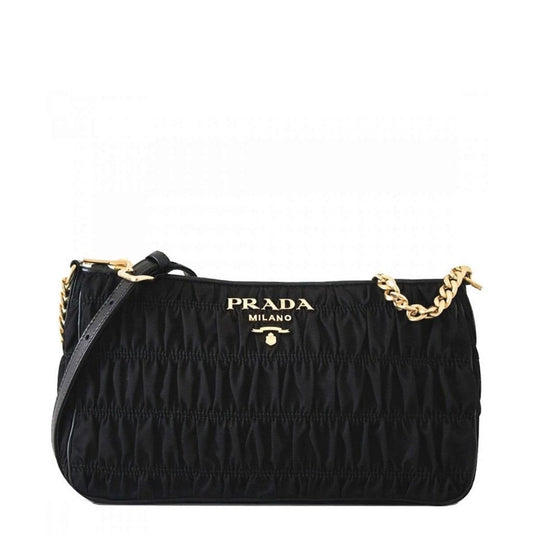 Prada Nylon Shoulder Bag, Tessuto Gaufre, Black