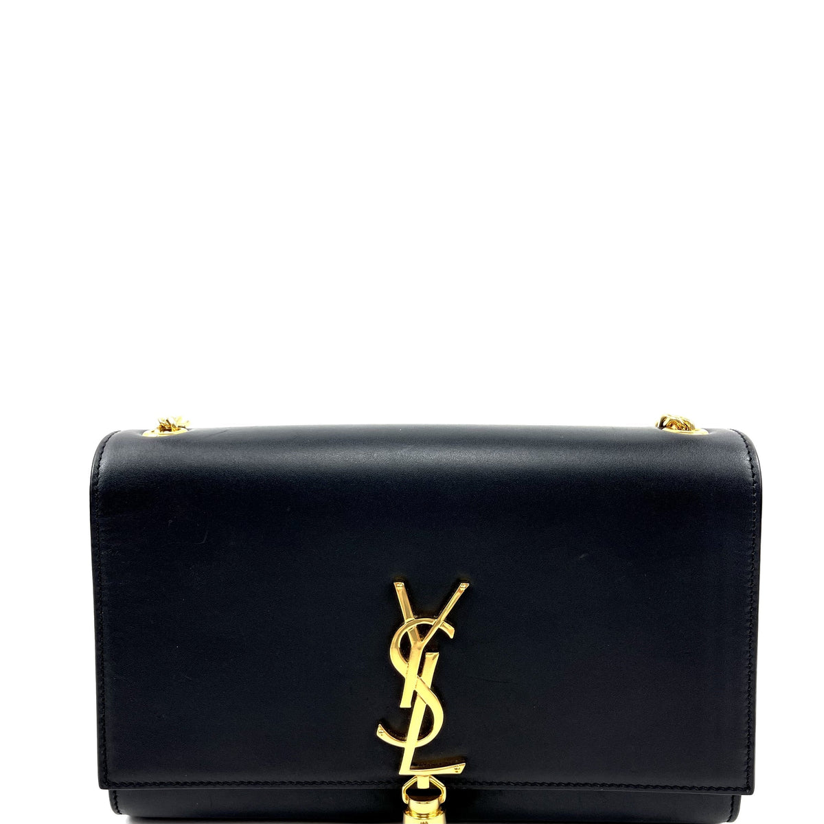 YSL Kate Bag, Medium Black Leather Tassel Shoulder
