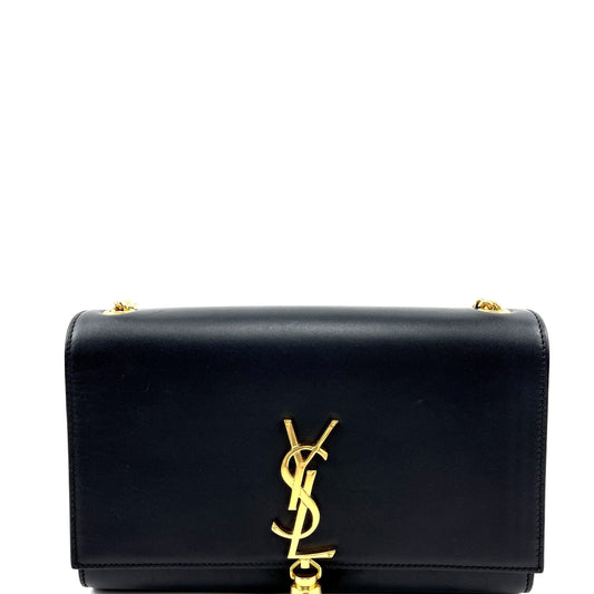 YSL Kate Bag, Medium Black Leather Tassel Shoulder