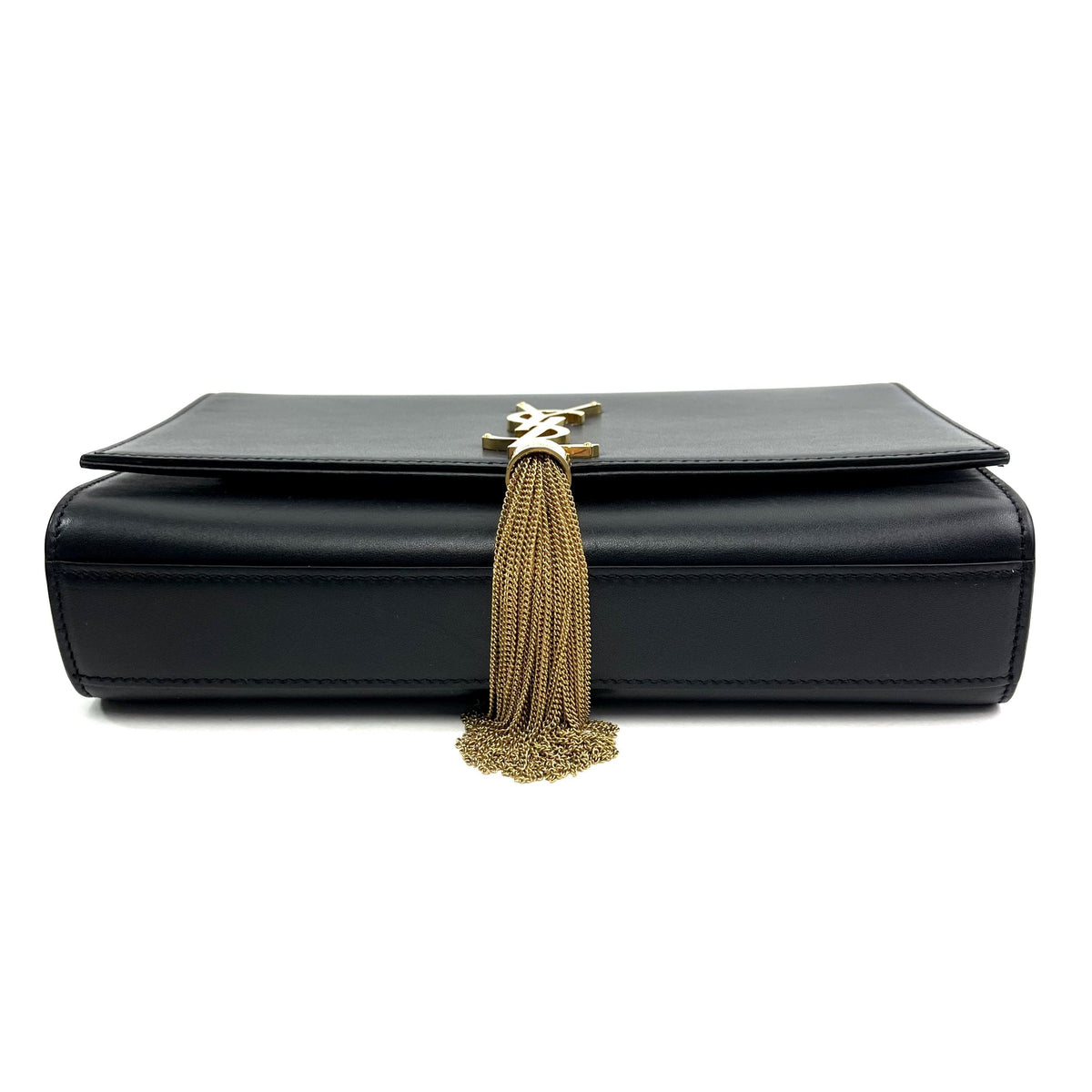 YSL Kate Bag, Medium Black Leather Tassel Shoulder