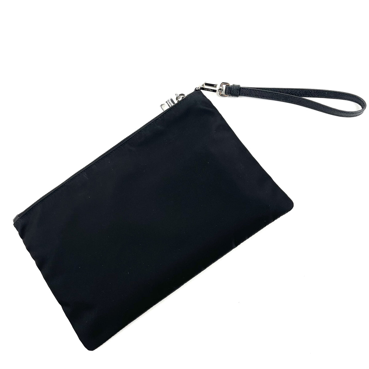 Prada Nylon Wristlet, Saffiano Leather Trim, Silver Hardware