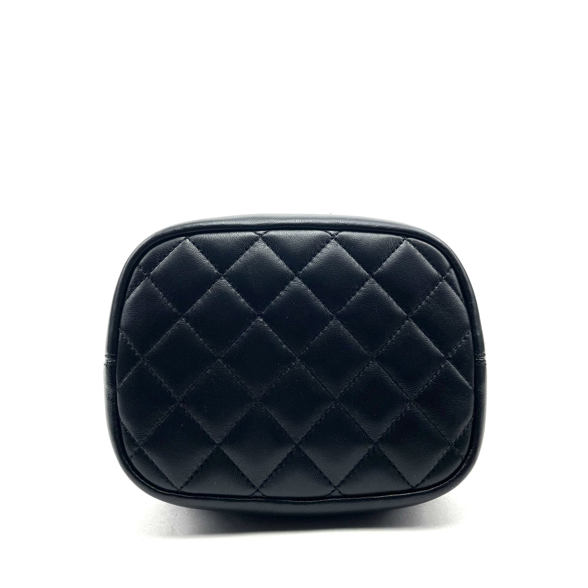 Chanel Logo Charm CC Lambskin Drawstring Bucket Bag
