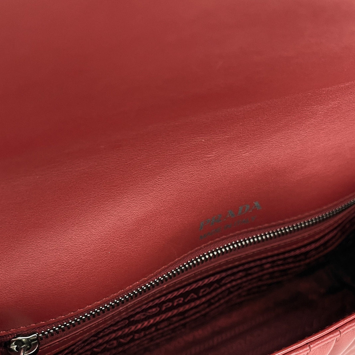 Prada Diagramme Shoulder Bag, Medium Red Leather