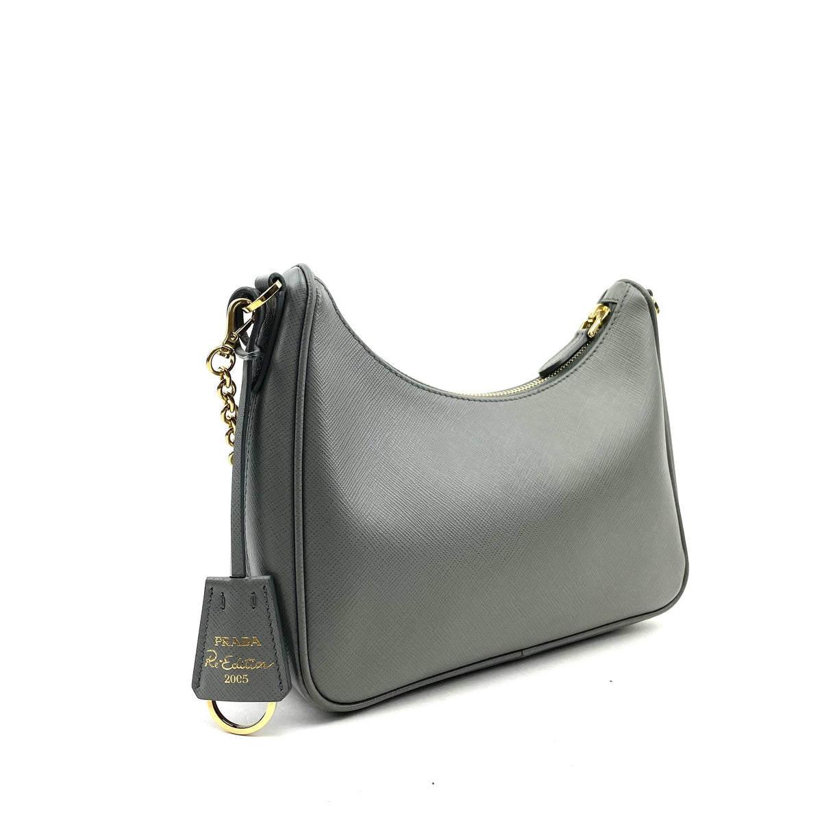 Prada Re-Edition 2005 Saffiano Shoulder Bag, Grey Marmo