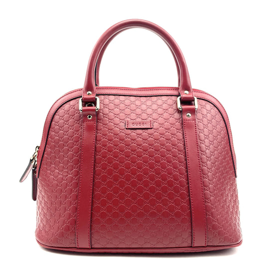 Gucci Microguccissima Dome Bag, Red Leather, Medium Top Handle