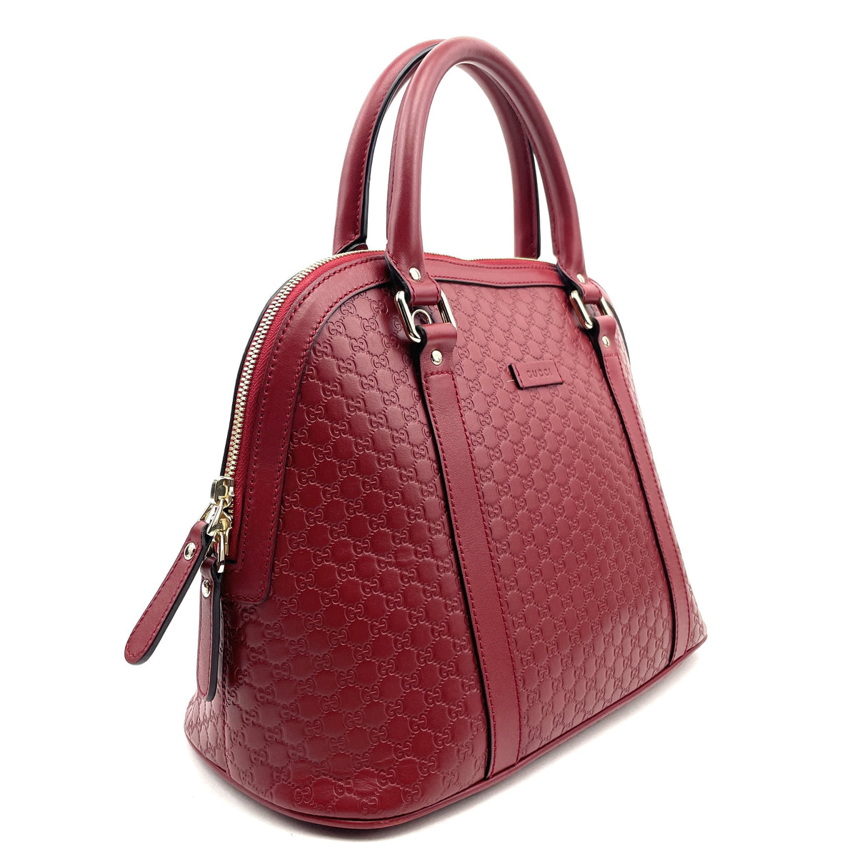 Gucci Microguccissima Dome Bag, Red Leather, Medium Top Handle