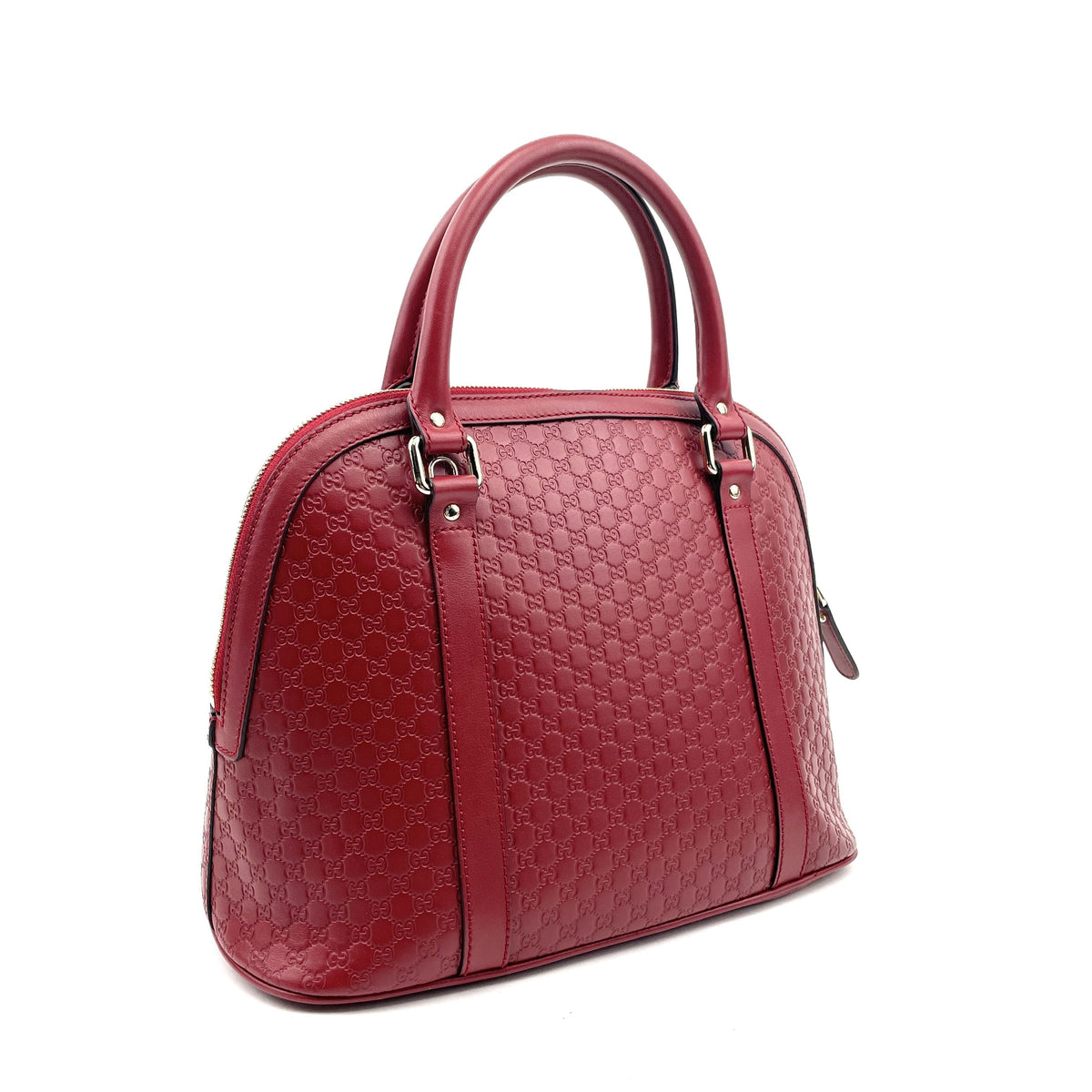 Gucci Microguccissima Dome Bag, Red Leather, Medium Top Handle