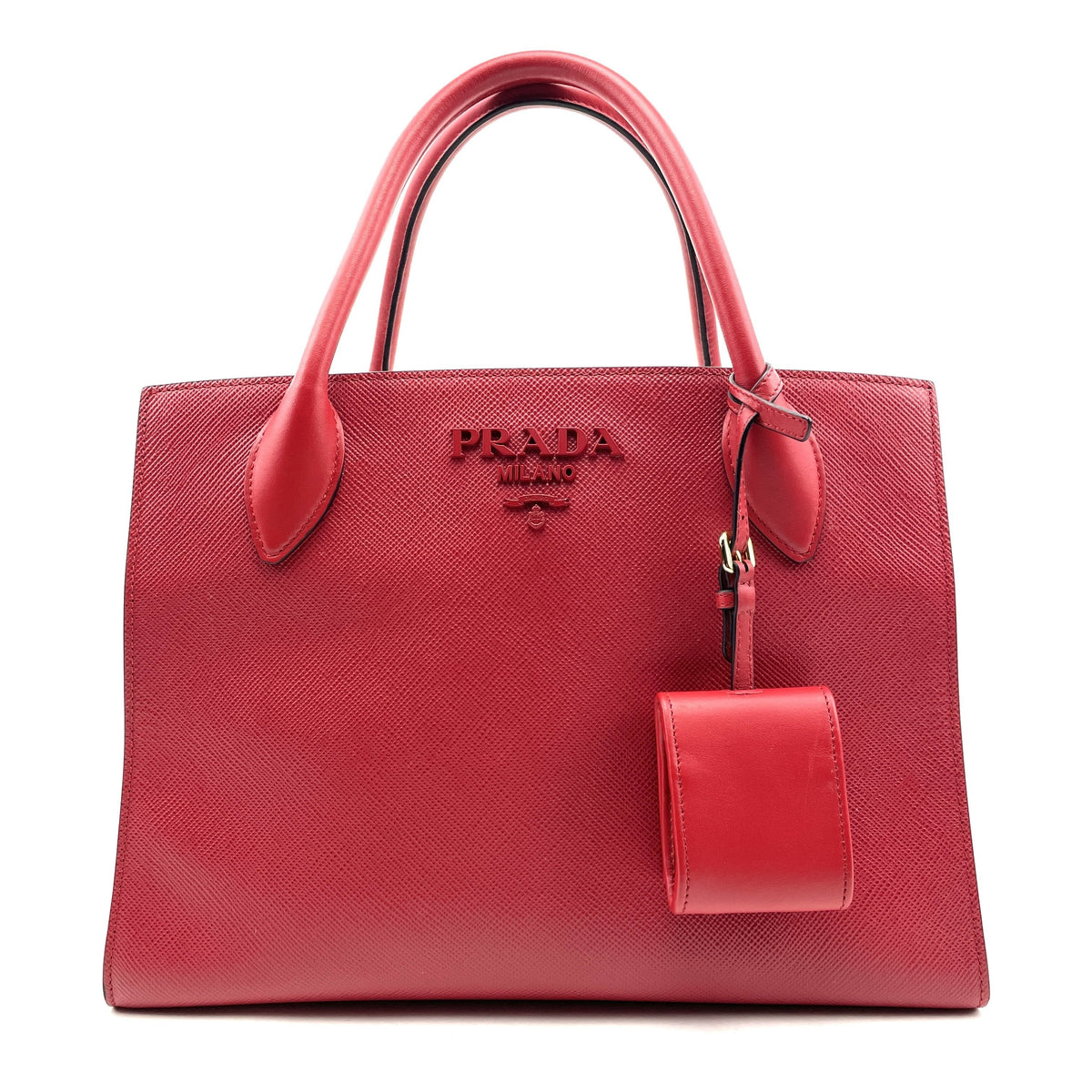 Red Saffiano Tote, Prada Medium Monochrome Leather