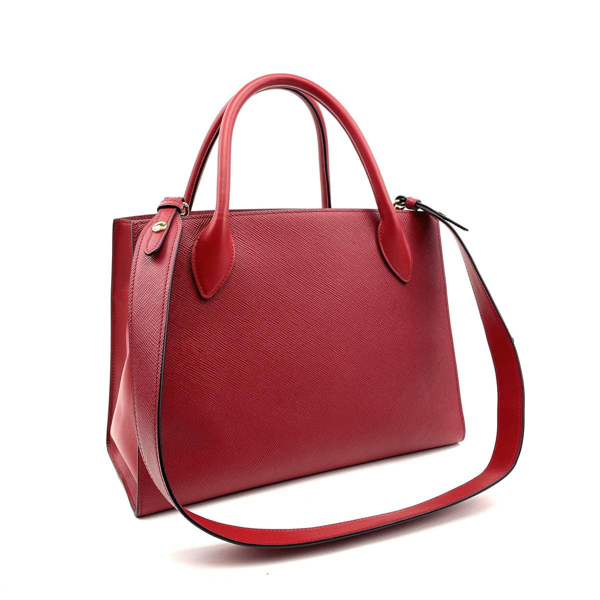 Red Saffiano Tote, Prada Medium Monochrome Leather