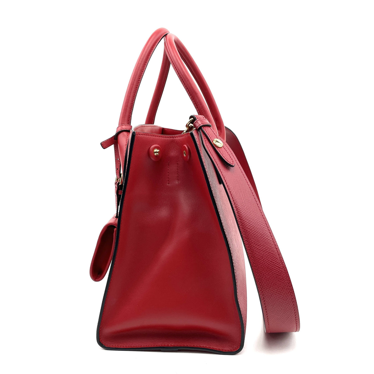 Red Saffiano Tote, Prada Medium Monochrome Leather