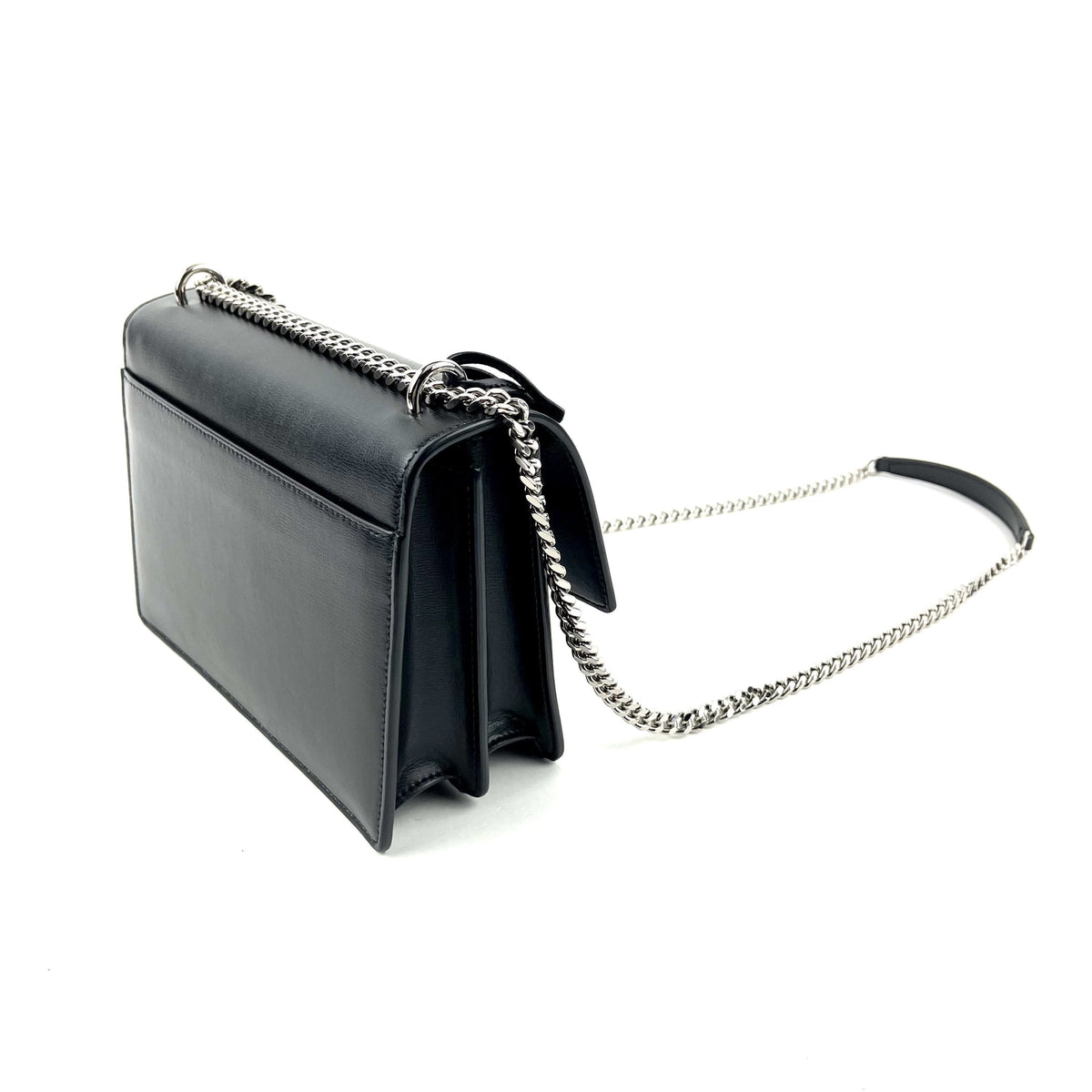 YSL Sunset Bag, Medium Black Leather Shoulder