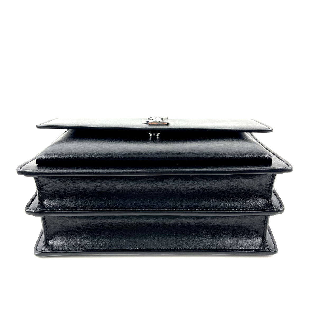 YSL Sunset Bag, Medium Black Leather Shoulder