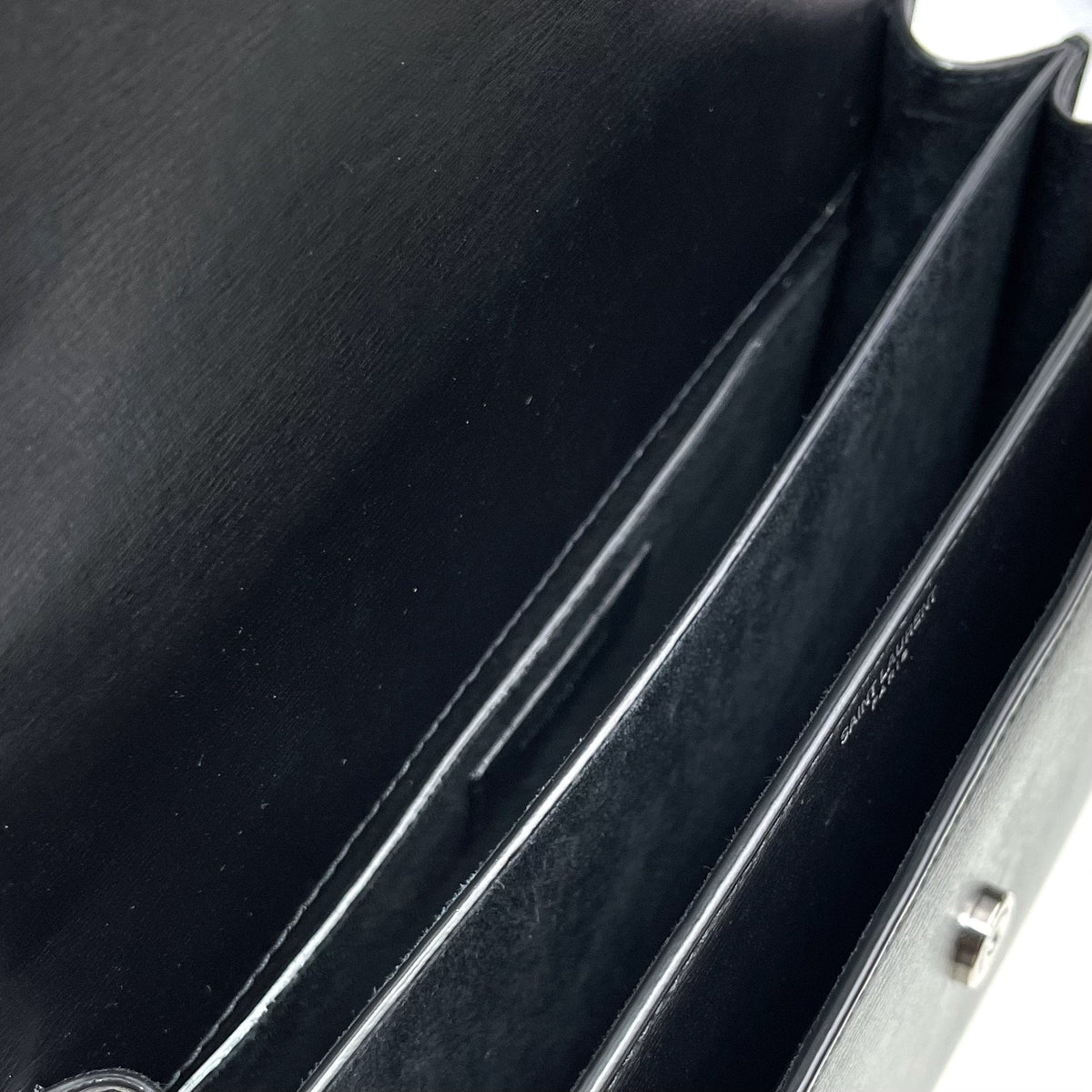 YSL Sunset Bag, Medium Black Leather Shoulder