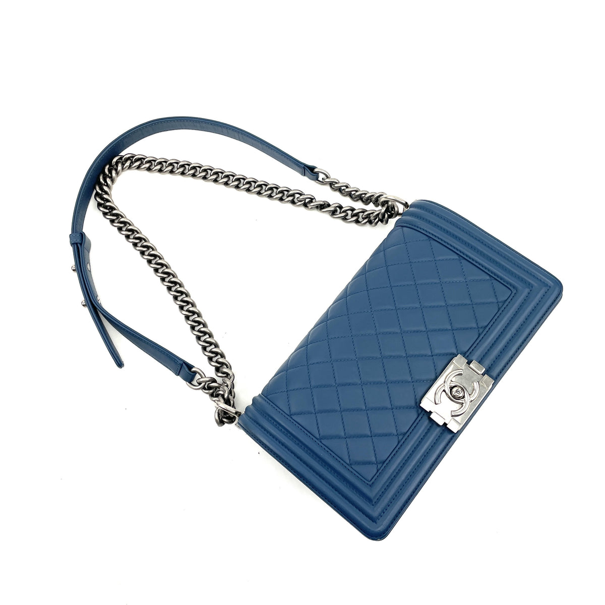 Chanel Medium Quilted Boy Bag Blue