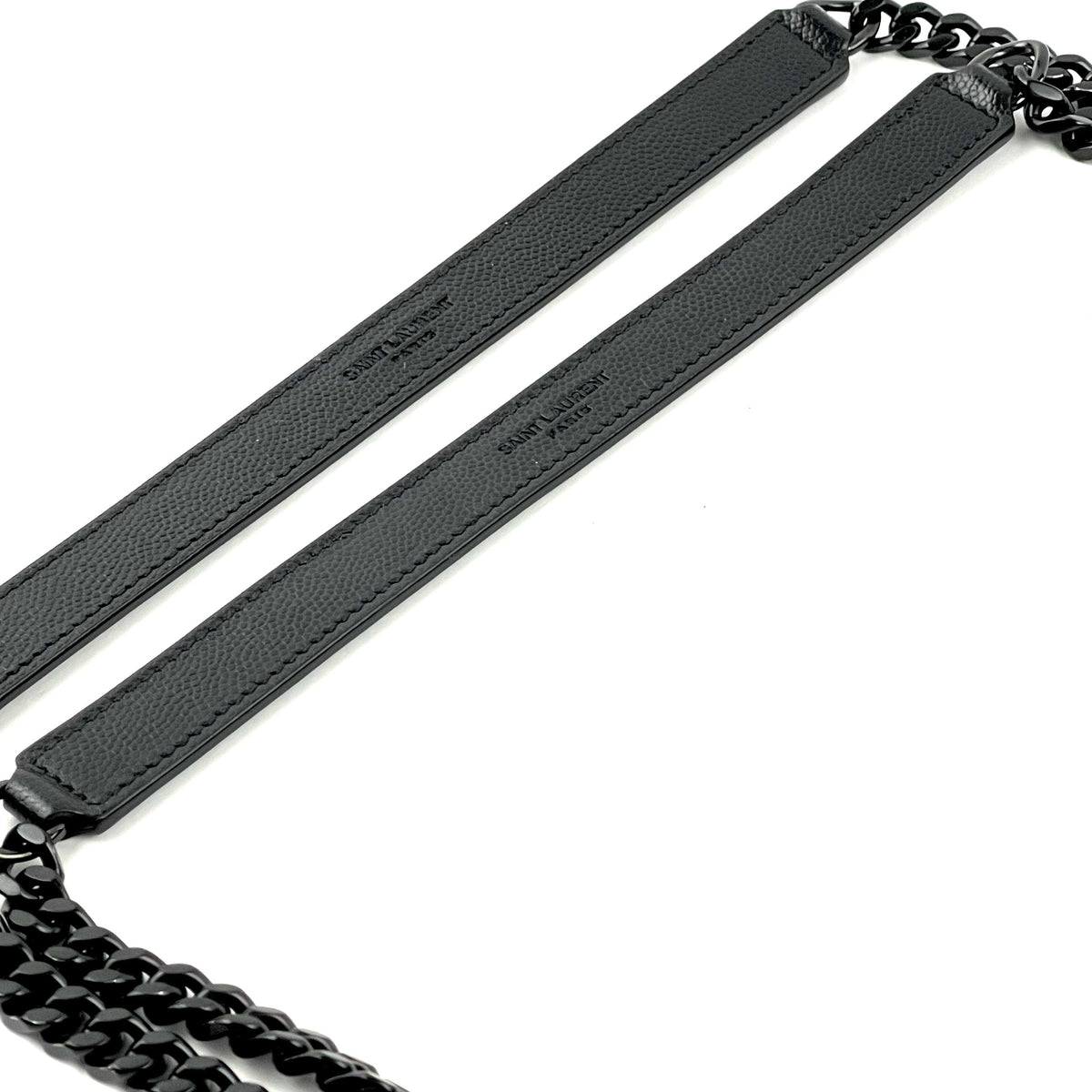 YSL Envelope Bag, Quilted Monogram, Black Leather