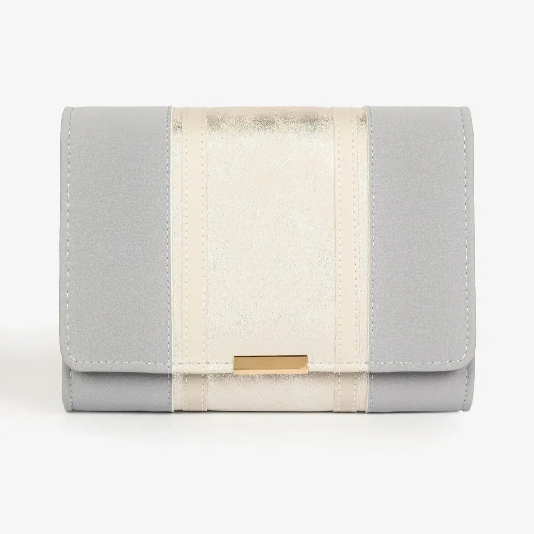 Two-Toned Shimmer Clutch – Grey - Exclusu