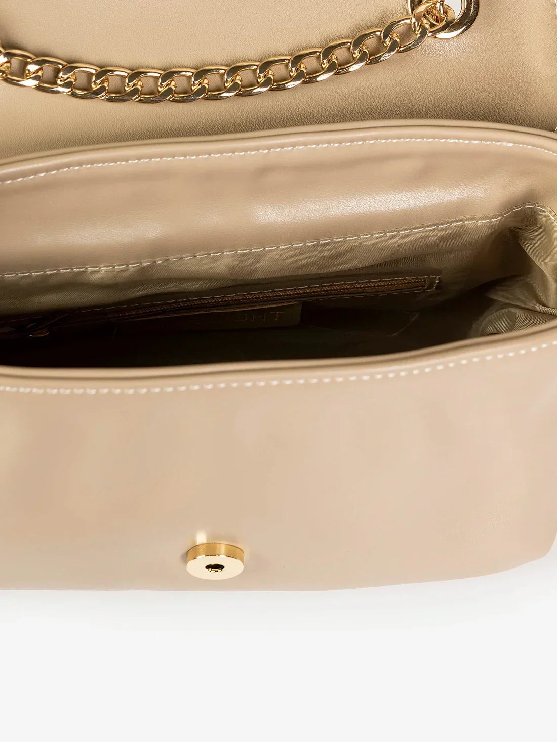 Snake Textured Flap Clutch with Brooch – Beige - Exclusu