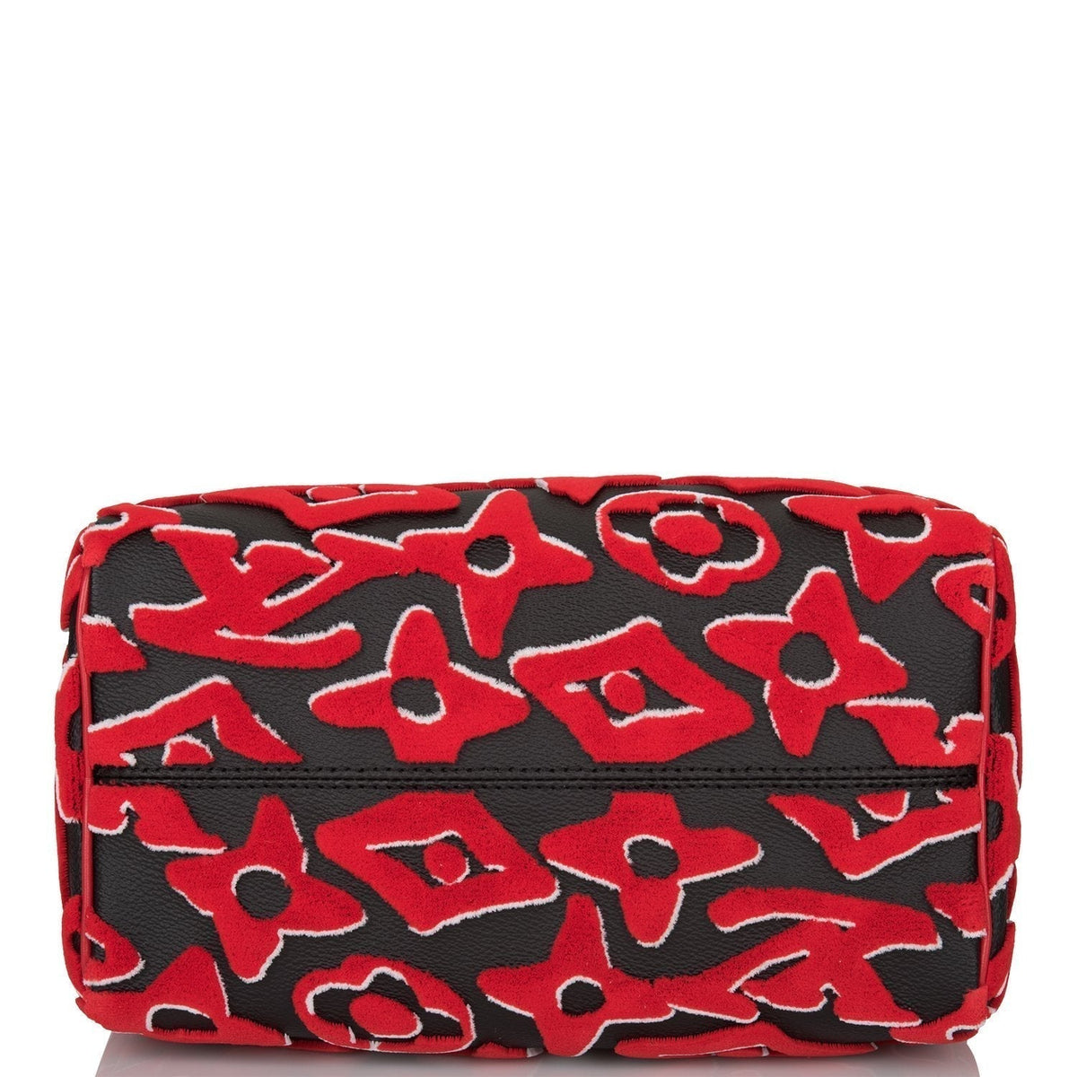 LV Urs Fischer Speedy Bandouliere 25, Black Red Tufted