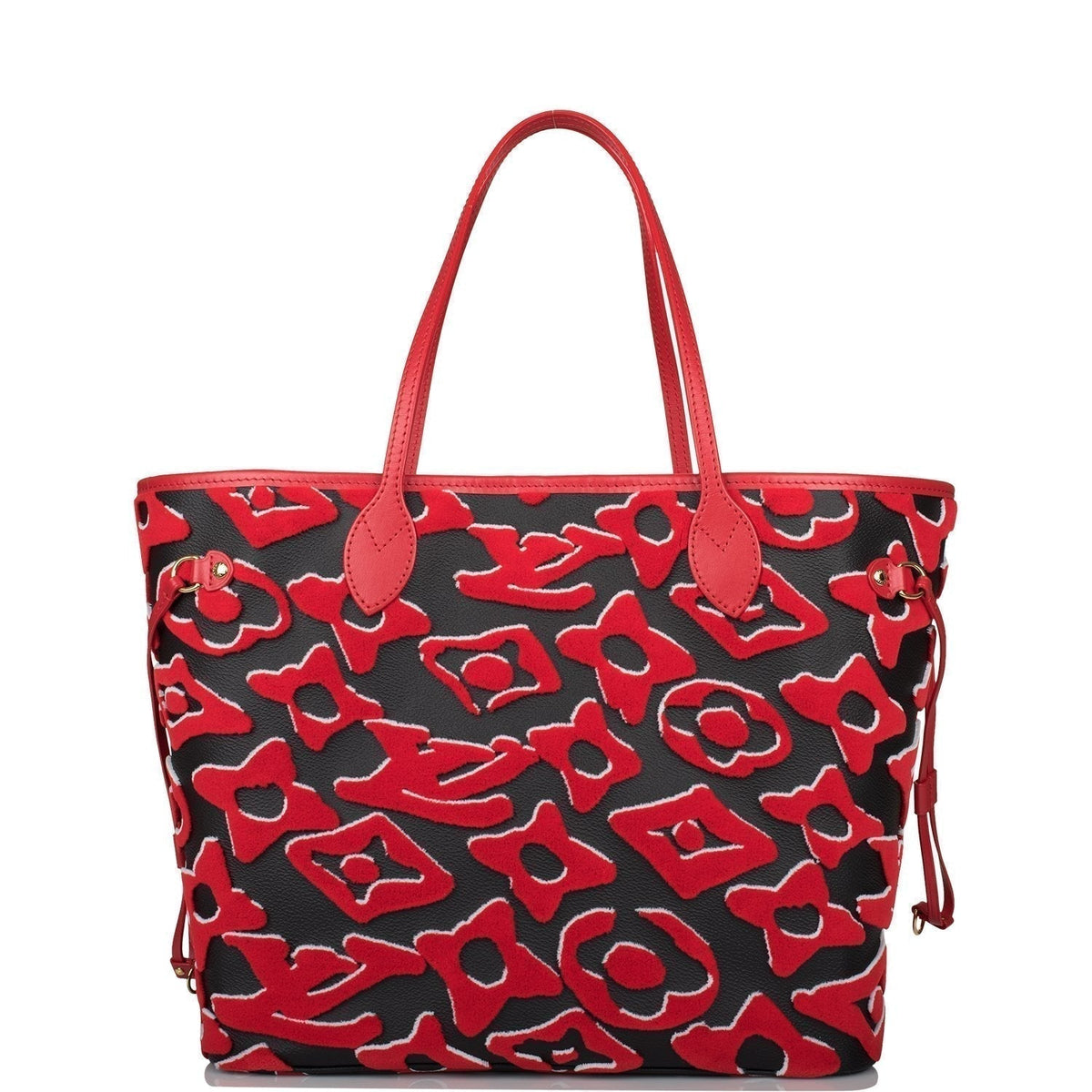 Louis Vuitton Neverfull MM, Black Red Tufted Monogram