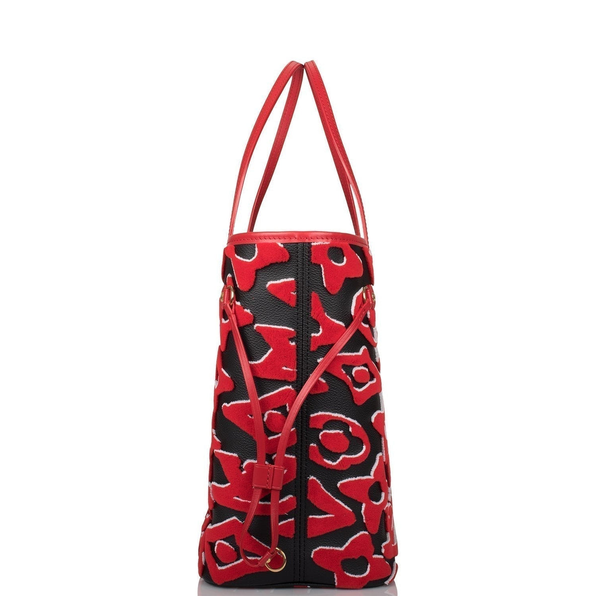 Louis Vuitton Neverfull MM, Black Red Tufted Monogram