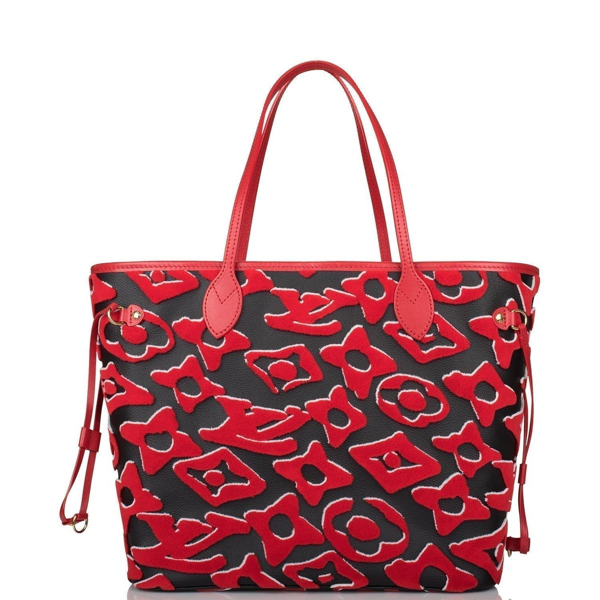 Louis Vuitton Neverfull MM, Black Red Tufted Monogram