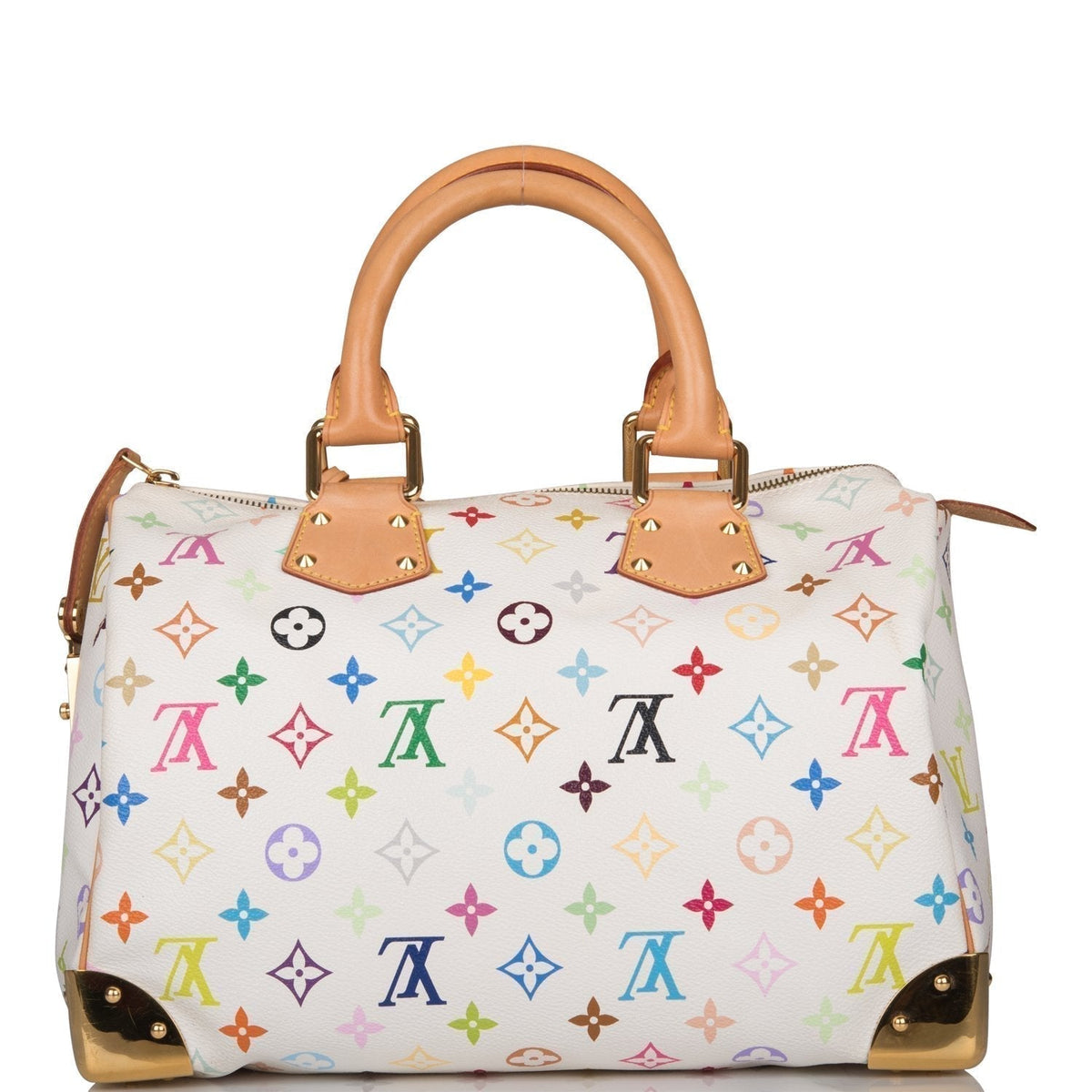 White Multicolor Speedy 30, Monogram Canvas Handbag