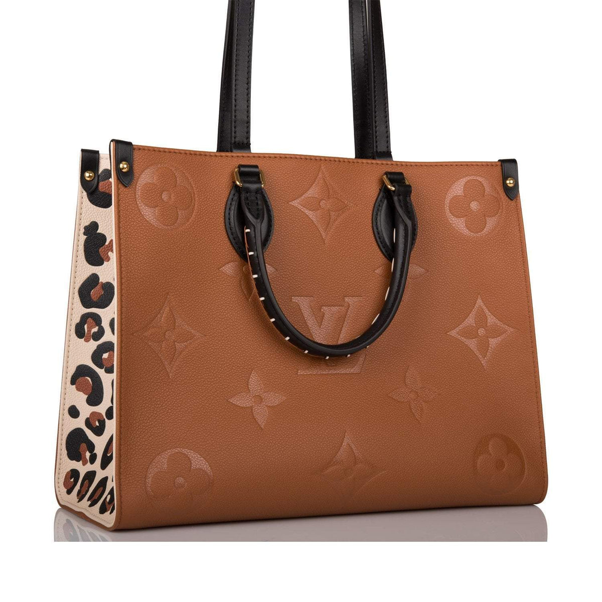 Louis Vuitton OnTheGo MM, Caramel Empreinte Leopard Tote