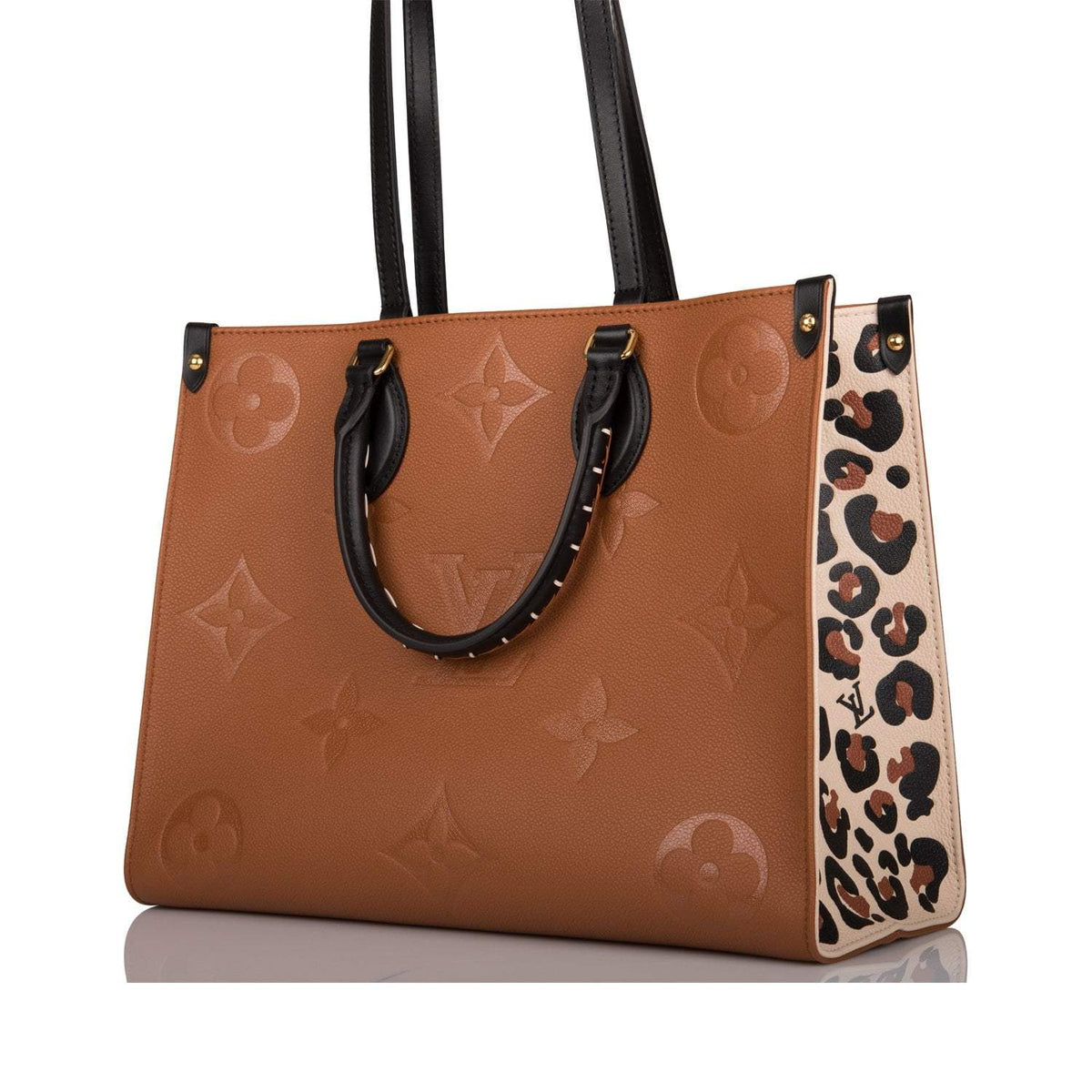 Louis Vuitton OnTheGo MM, Caramel Empreinte Leopard Tote