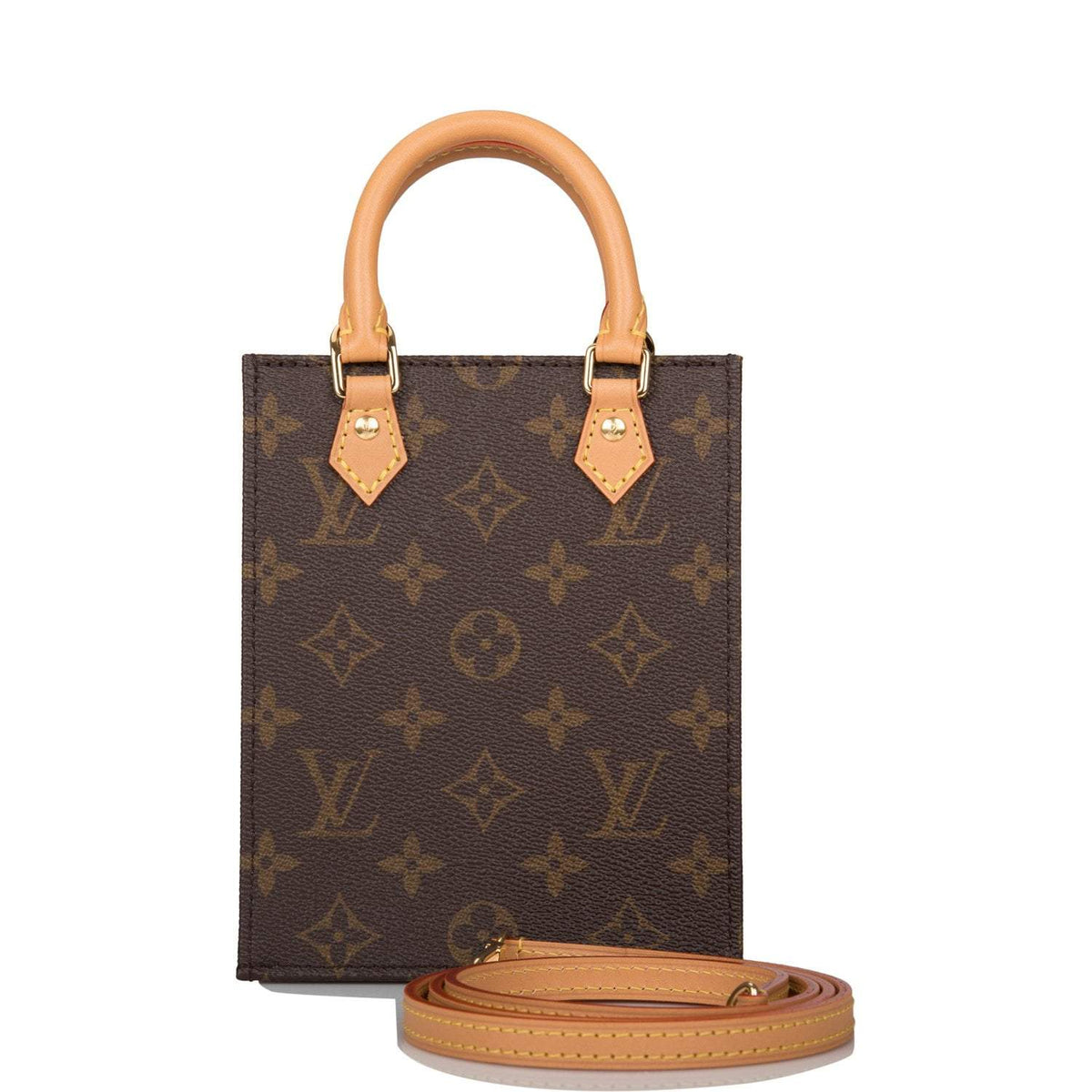 Louis Vuitton Petit Sac Plat, Monogram Canvas Mini Bag