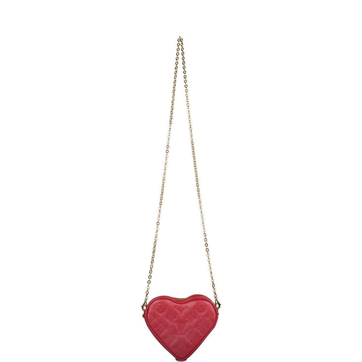 Red LV Monogram Purse, Lambskin Heart Crossbody Bag