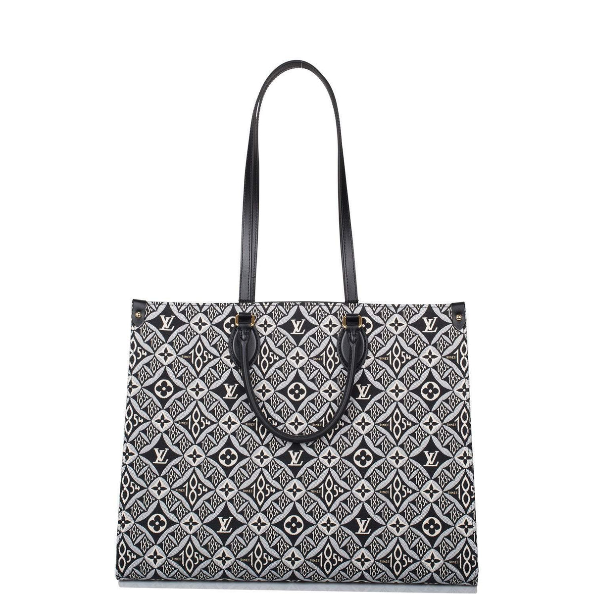 LV OnTheGo GM Tote, Jacquard Since 1854, Gray Leather