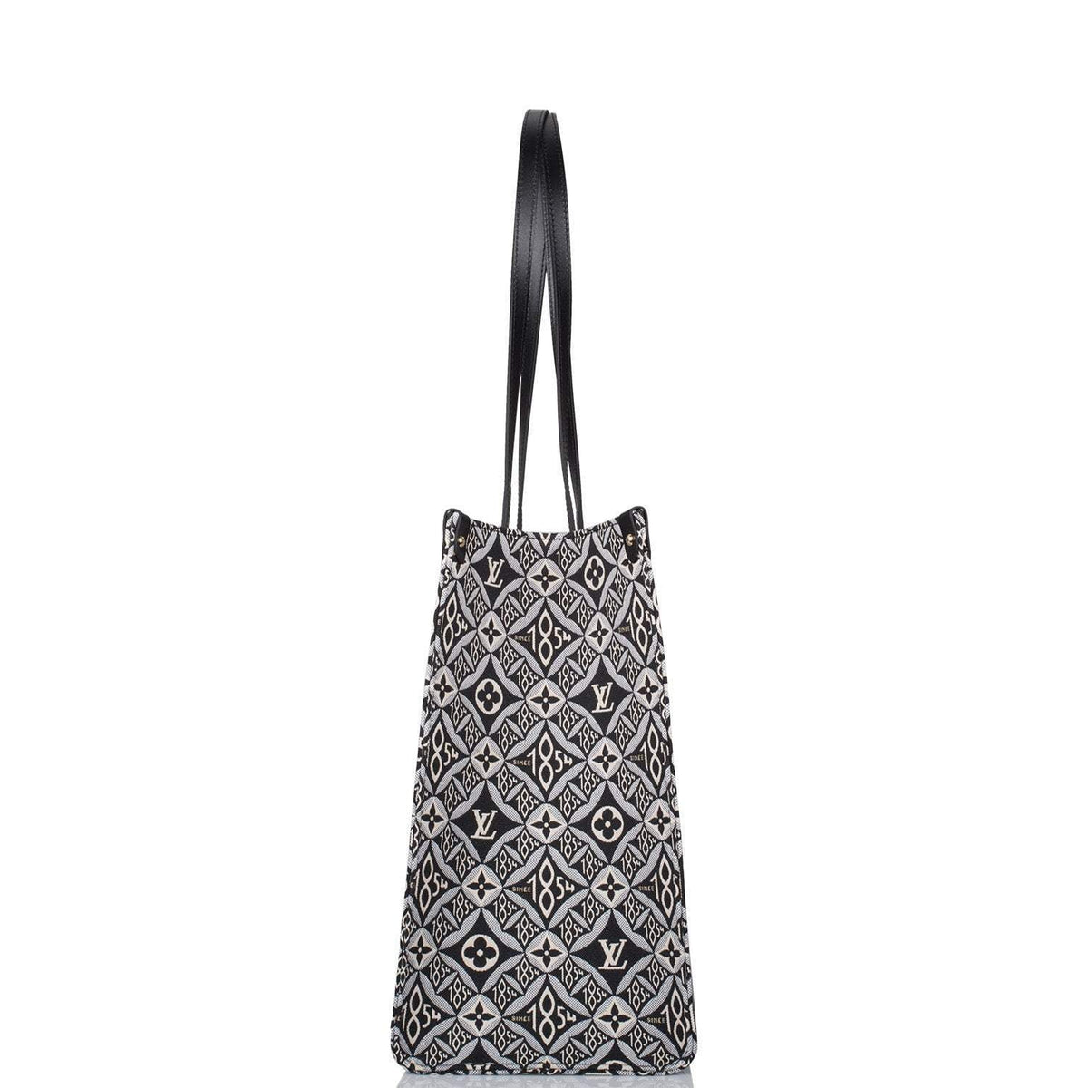 LV OnTheGo GM Tote, Jacquard Since 1854, Gray Leather