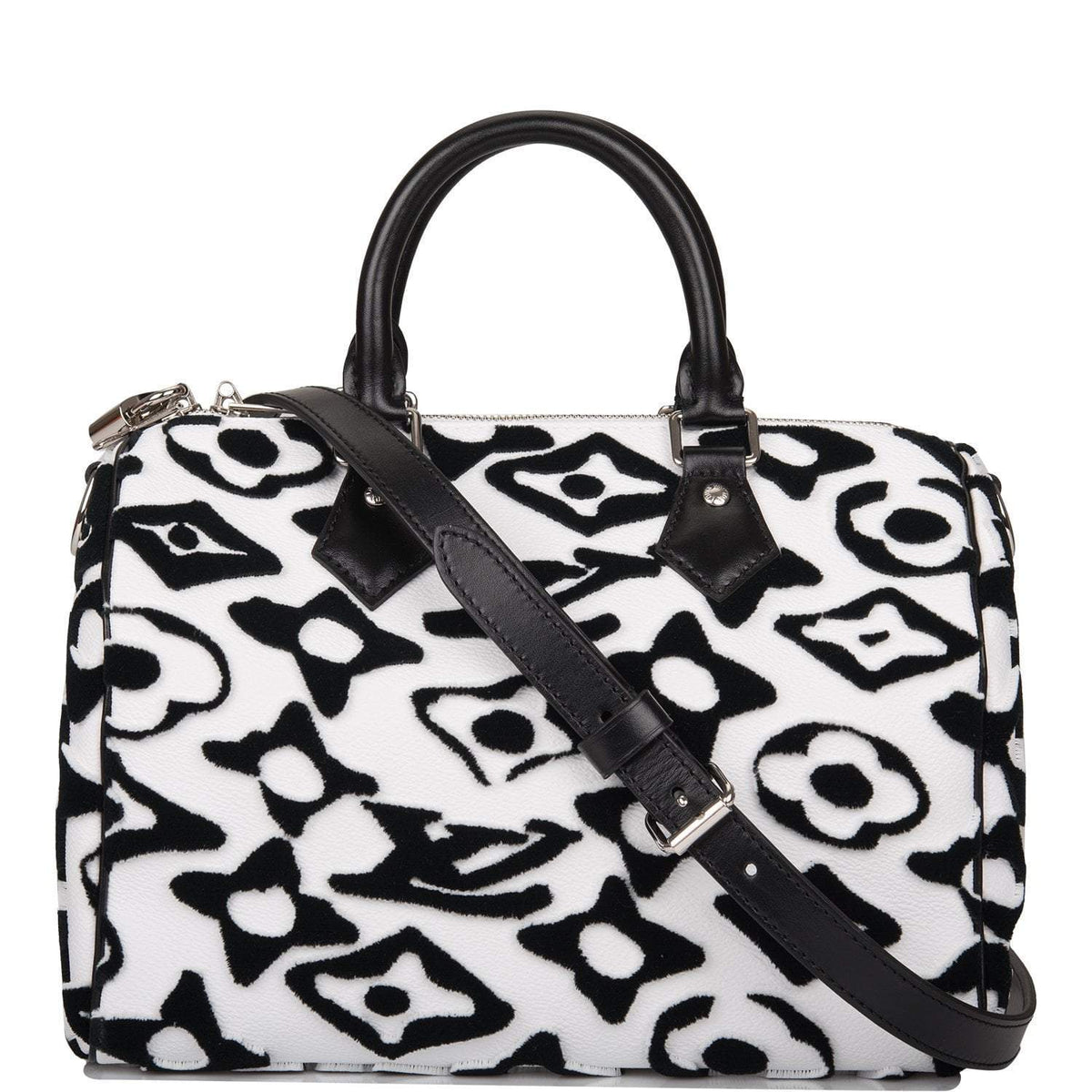 LV Tufted Monogram Bag, Speedy Bandouliere 25, Black White