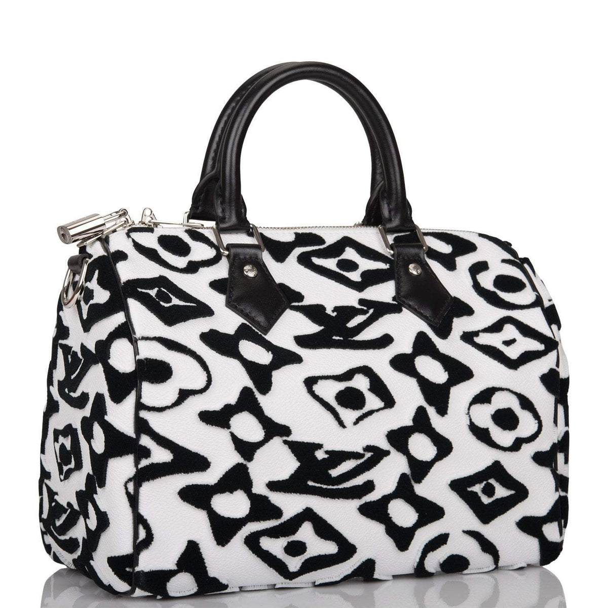 LV Tufted Monogram Bag, Speedy Bandouliere 25, Black White