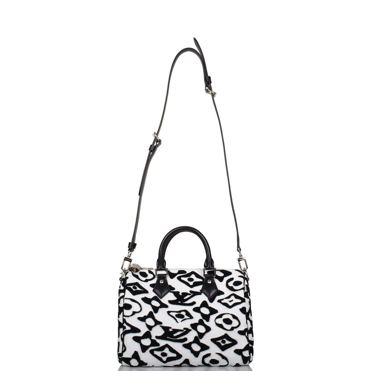 LV Tufted Monogram Bag, Speedy Bandouliere 25, Black White