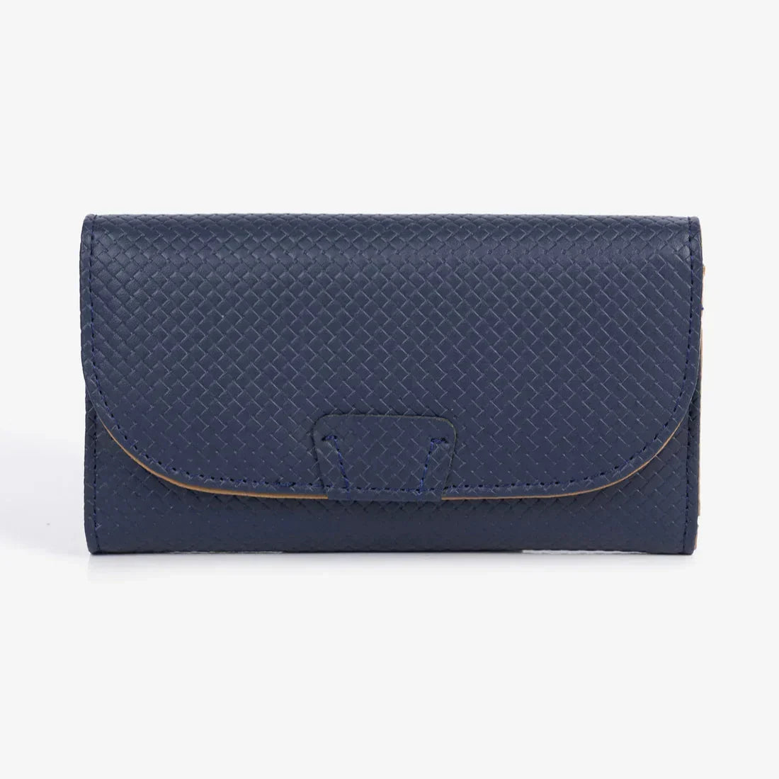 Textured Flap Wallet – Navy - Exclusu