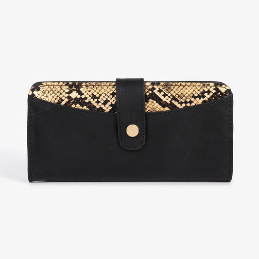 Snakeskin Stripe Wallet – Black - Exclusu