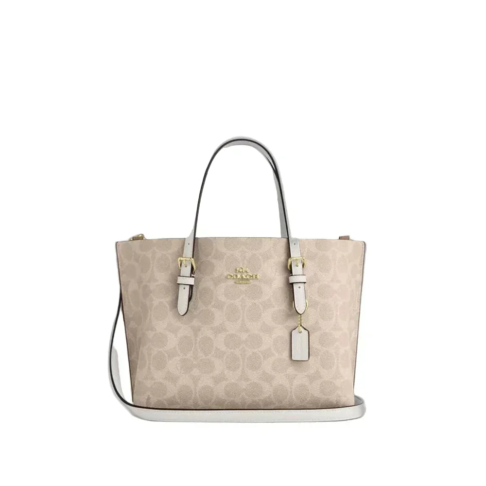 Coach The Mollie Tote Bag 25 In Signature Canvas - Sand/Chalk