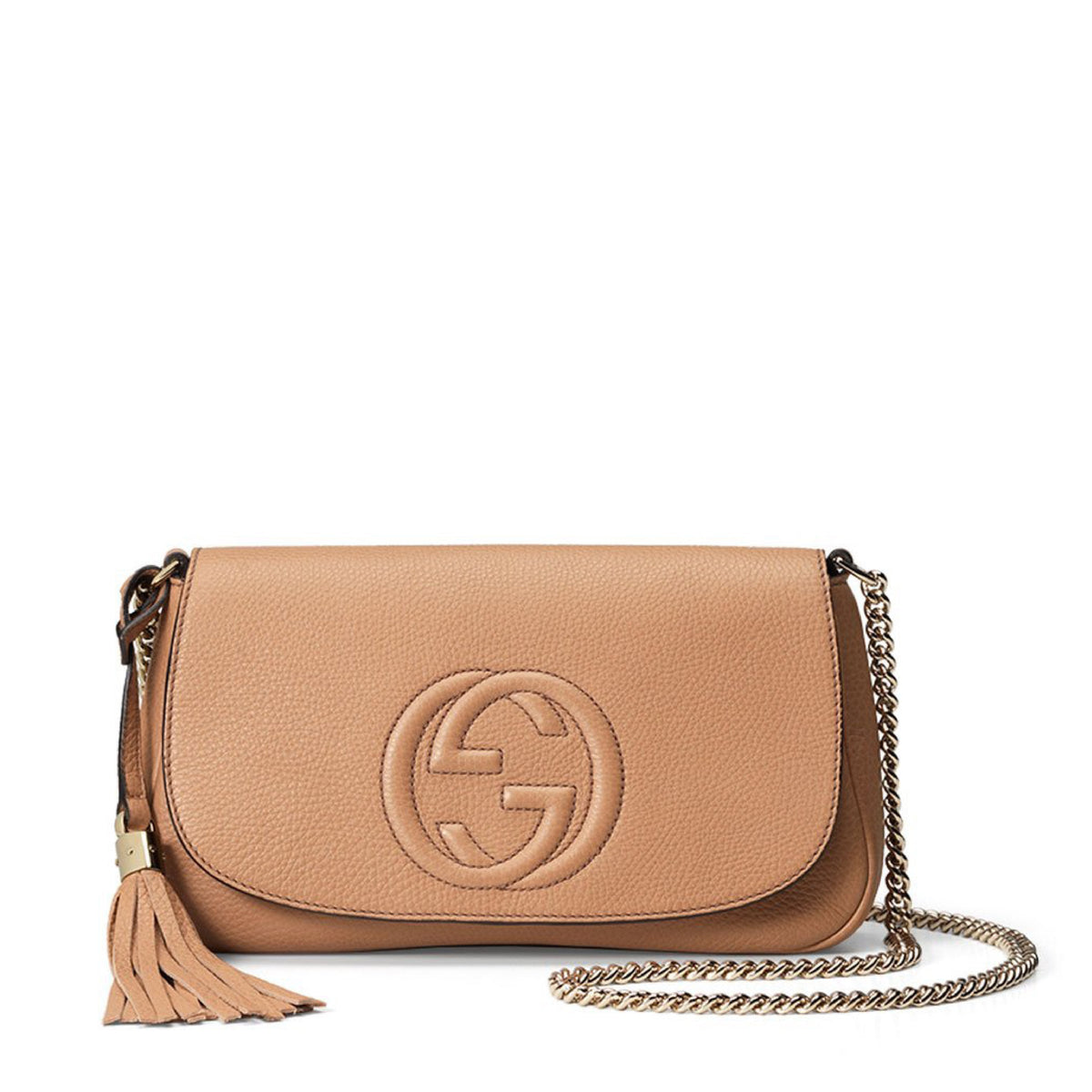 Gucci Soho Disco Bag, Brown Leather Crossbody, Tassel