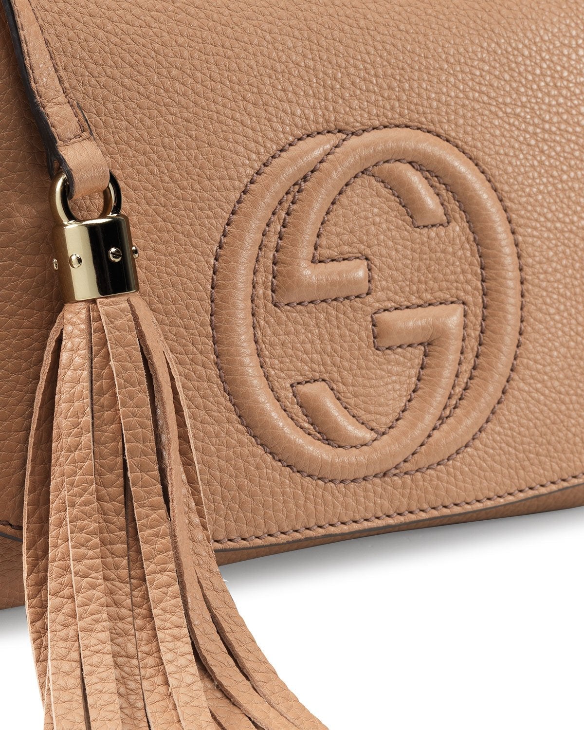 Gucci Soho Disco Bag, Brown Leather Crossbody, Tassel
