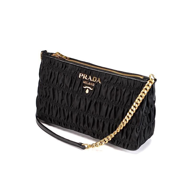 Prada Nylon Shoulder Bag, Tessuto Gaufre, Black