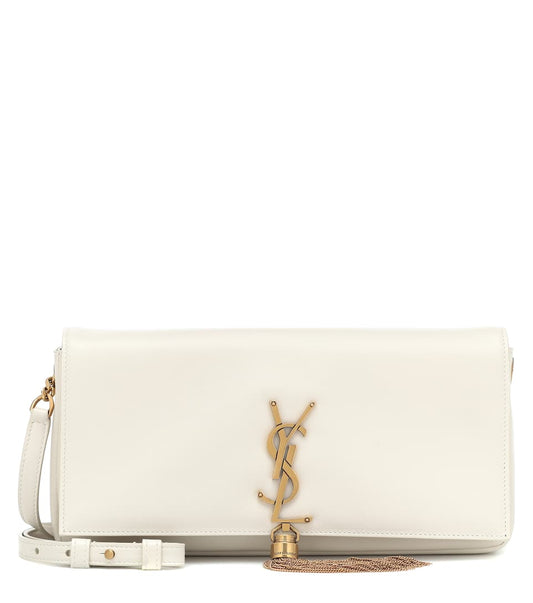 Saint Laurent Kate Bag, Tassel Leather Shoulder, White